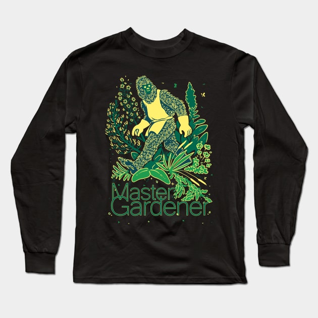 Bigfoot Gardener Long Sleeve T-Shirt by HugoSloth